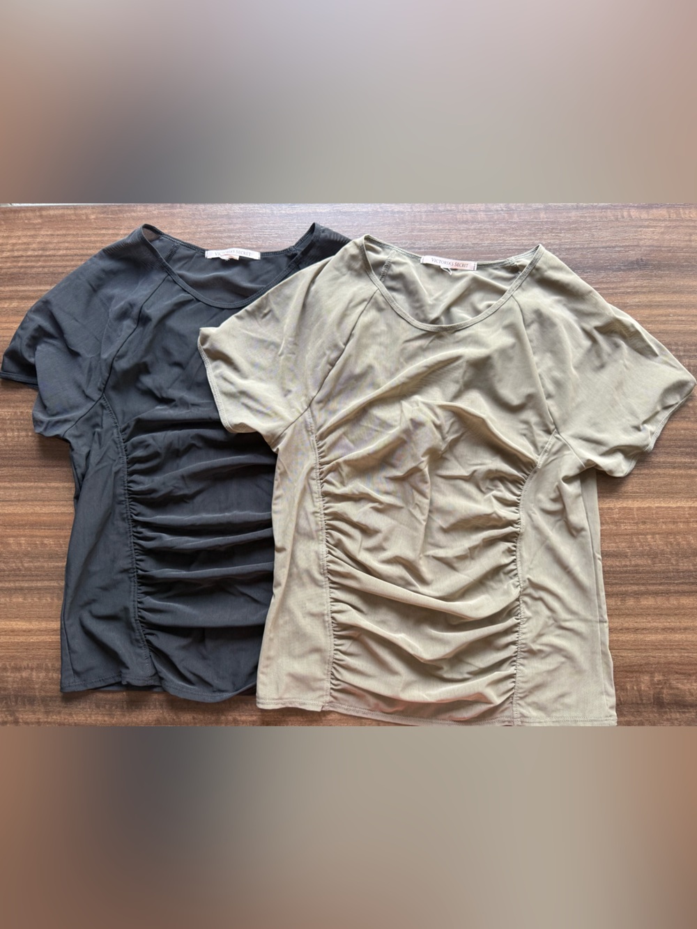 Victoria's Secret Olive Green & Black Stretch Camisole Tops